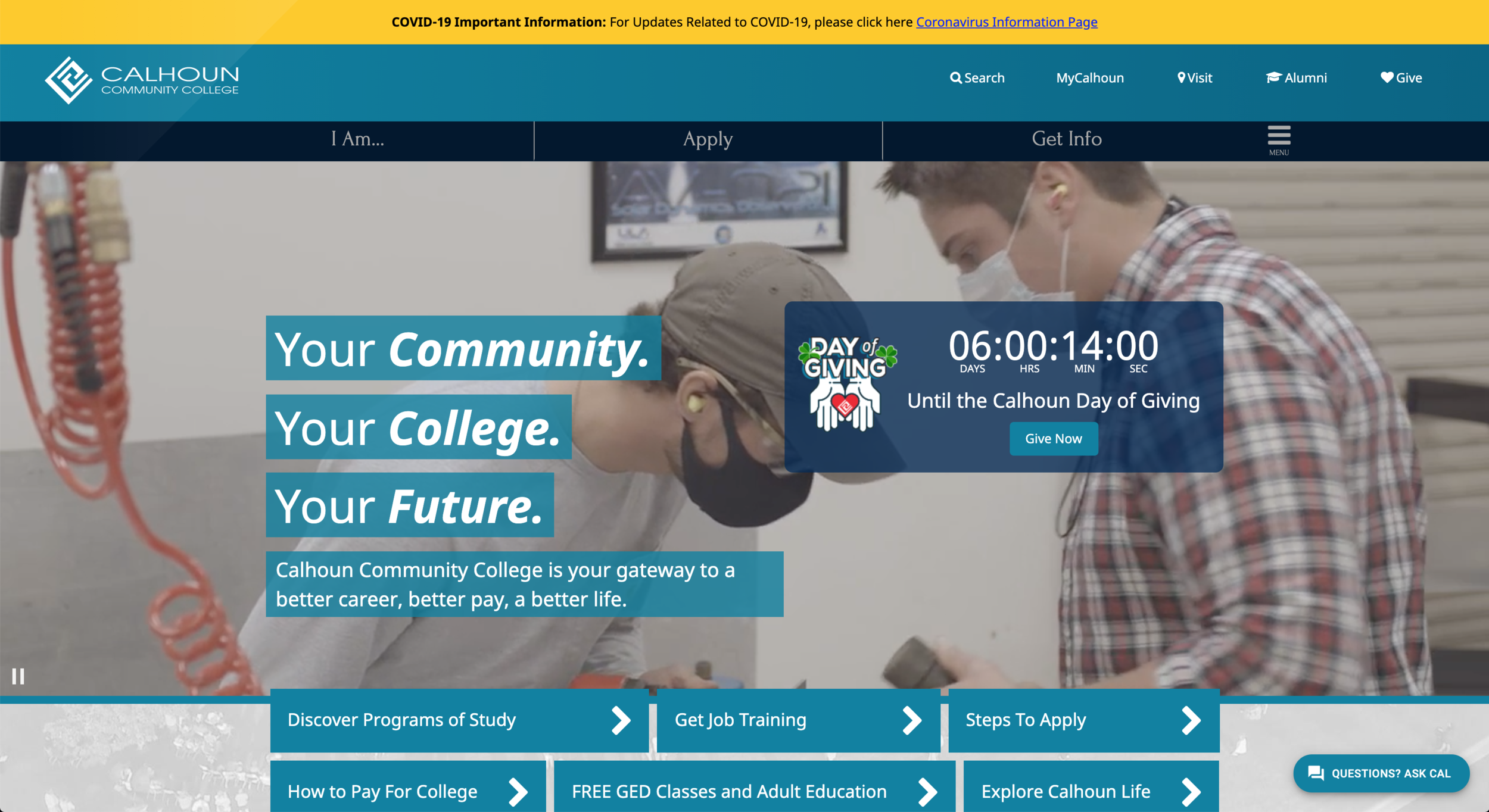 Calhoun Community College Website